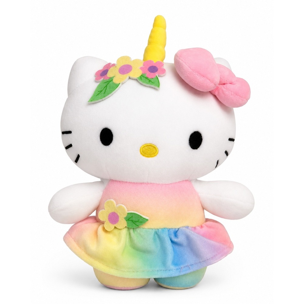 Sanrio 9.5in Hello Kitty Plush Spandex Unicorn Rainbow Pastel Fiesta K01763